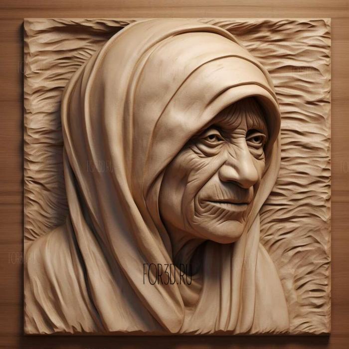 Mother Teresa 4 stl model for CNC